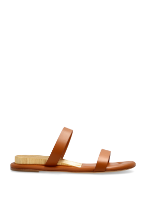 【関税&送料込】Tory Burch Ivory Leather Ines Slippers Tory Burch Ines Logo Leather Slides Almond, NIB, Size 8 | eBay